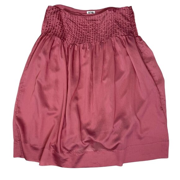 Future Collective Smocked Midi Skirt Size 14 Mauve Pink 100% Polyester - Picture 4 of 7